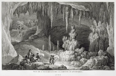 Vista do Interior da Gruta de Antiparos, gravada por Jean Baptiste Tillard (1740-1813)