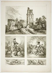 Placa Dezesseis de 38 de Oeuvres de J. B. Huet