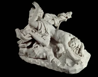 A morte de Hippolyte O gigante da mitologia é morto durante o gigantomachy. Escultura de Jean Baptiste Lemoyne (1704-1778) Paris do século XVIII, Museu do Louvre.