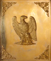 Tampa decorada da águia imperial, símbolo do Imperador Napoleão I (1769-1821) realizada por Jean Baptiste Isabey (1767-1855) 1814 Coleção particular