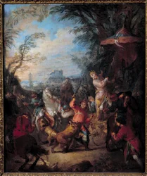 Pintura de caça chinesa por Jean Baptiste Pater