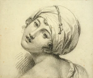 Retrato de Emma (c.1765-1815) Lady Hamilton (giz preto sobre papel)