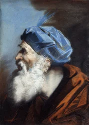 Um chefe de José de Arimetéia, olhando para a esquerda,