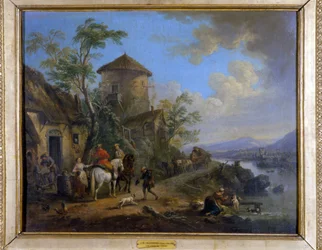 Cena do campo: "O golpe do estribo" - pintura de J.B Lallemand (1716 - 1803), final do século XVII, Museu de Belas Artes de Dijon.