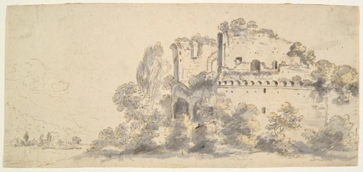 Paisagem italiana com ruínas
