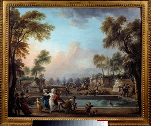 A cargo do Príncipe de Lambesc no Jardin des Tuileries em 12 de julho