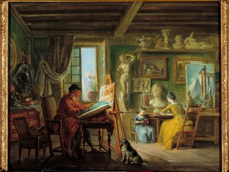 A oficina de pintura de Jean Baptiste Lallemand (1710-1803) Dijon do século XVIII, Museu de Belas Artes