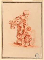 Desenho, Uma mulher a conduzir uma criança, 1750-75