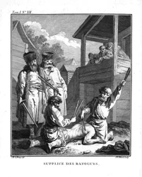 Punição com bastões. De Viagem à Sibéria, 1766