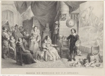 Maria de Medici com Rubens em seu ateliê