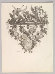 Vinheta com Esfinges e Putti, 1779.