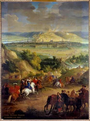 A sede de Namur na Bélgica em junho de 1692 pelo Rei Luís XIV (1638-1715) Pintura de João Batista Martinho o Ancião (1659-1735) Sol. 2,7x2 m