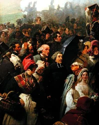 Rei Louis-Philippe (1773-1850) visitando o antigo campo de batalha de Valmy, 8 de junho de 1831 (óleo sobre tela) (detalhe)