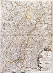 Mapa da Alsácia (França) (Gravura