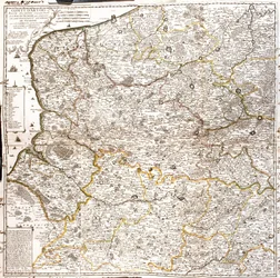 Mapa de Artois (França) e Flanders (Bélgica, Holanda) (Gravura
