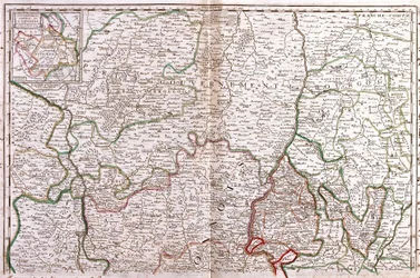 Mapa de Burgundy (França) (Gravura