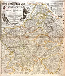 Mapa de Champagne (França) (Gravura