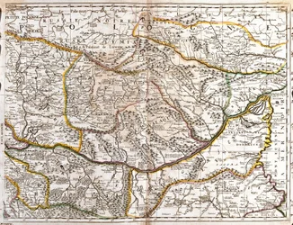 Mapa da Moravia Wallachia (República Checa) (Gravura