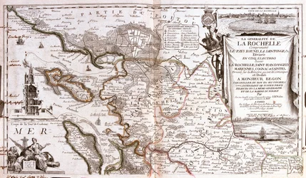 Mapa de Poitou Charentes (França) (Gravura