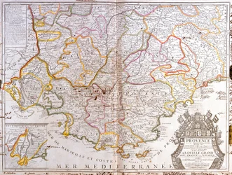 Mapa da Provença (França) (Gravura
