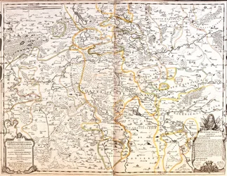 Mapa da Área de Nancy (França) (Gravura