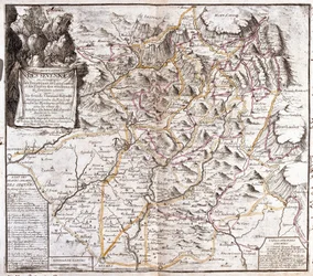 Mapa do Cevennes (França) (Gravura