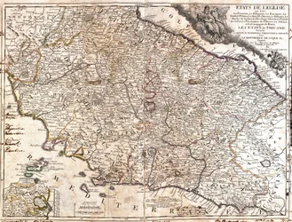 Mapa dos territórios da Igreja na Itália (gravura