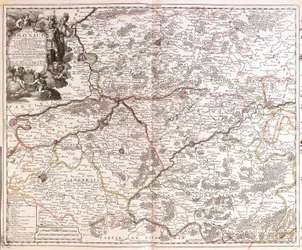 Mapa do Condado de Hainaut (Bélgica) (Gravura
