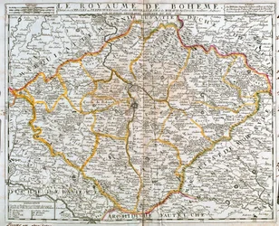 Mapa do Reino da Boémia (República Checa) (Gravura