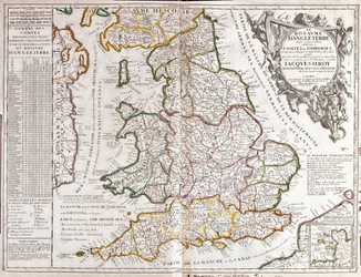 Mapa do Reino de Inglaterra, sob o Reinado de Tiago II (Gravura