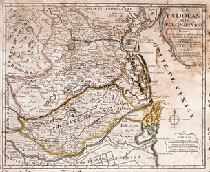 Mapa da região de Pádua e Polesine (Itália) (Gravura