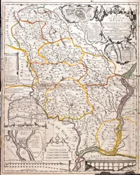 Mapa da diocese de Uzes (França) (Gravura