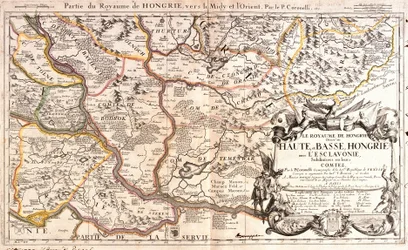 Mapa da parte oriental do Reino da Hungria (Gravura