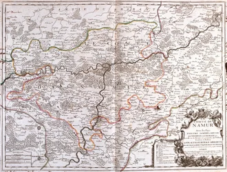 Mapa da província de Namur (Bélgica) (Gravura