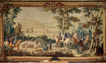 A caça de Luís XV. Tapeçaria de Jean Baptiste Oudry (1686 - 1755)
