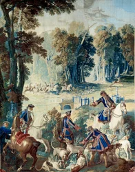 A caça de Luís XV. Tapeçaria de Jean Baptiste Oudry (1686 - 1755)