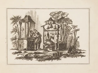Figura Tocando Sinos, de "Novo Caderno de Seis Folhas de Diferentes Assuntos Chineses Históricos"