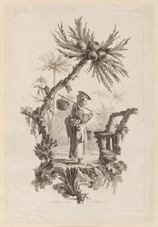 Figura com cesta sob o galho