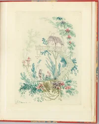 Ornamental Design from Novo conjunto de cadernos chineses para uso por designers e pintores No.3, Inventes et dessines de Jean Pillement. Graves de Anne Allen