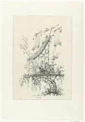 Composição ornamental em estilo chinoiserie
Desenhos ornamentais em estilo chinoiserie para Deuxième Cahier de seis Baraques Chinoises (título da série)