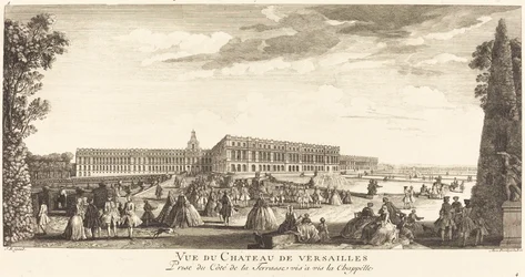 Vue du Chateau de Versailles Prize du Cote de la Terrasse vis a vis la Chapelle