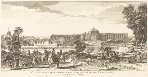 Vista do castelo e parte da cidade de Versalhes