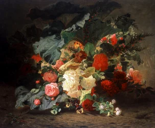 Composição floral. Pintura de Jean Baptiste Robie (1821-1910) Coleção particular.