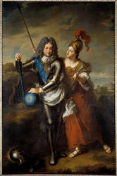 Retrato do Regente Filipe II Duque de Orleans (1674-1723) e Marie Magdeleine de Vieuville, Condessa de Parabere (1693-1750) Pintura de Jean Baptiste Santerre (1651-1717) 1716 Sol. 2,48x1,6 m Versailles, musee do castelo