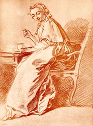 Senhora no café da manhã