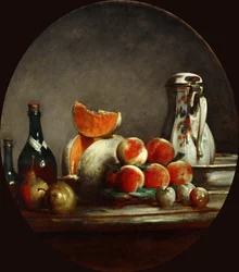 Melões, peras, pêssegos e ameixas, ou o melão cortado, 1760