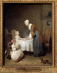 A Pintura Benedita de Jean Baptiste Simeon Chardin (1699-1779) Sun. 0,49x0,41 m