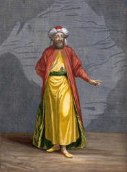 Um indiano, prancha 93 da «Coleção de cem gravuras representando as diferentes nações do Levante» de Charles de Ferriol, gravada por Gérard Scotin (1671-1716), 1707-08