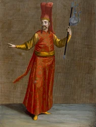 O Ibriktar Agassi, estampa 6 da «Coleção de cem gravuras representando as diferentes nações do Levante» de Charles de Ferriol, gravada por Gérard Scotin (1671-1716), 1707-08