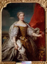 Retrato de Catherine Bnin Opalinska, esposa de Stanislas Lescinski, Rainha da Polónia e depois Duquesa de Lorena e Bar (1680-1747) Pintura de Jean Baptiste Van Loo (1684-1745) 1725 Sol. 1,41x1,12 m